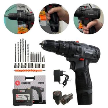 Imagem de Furadeira Parafusadeira 12V Impacto RI 1012 c/ Kit - Ringfix