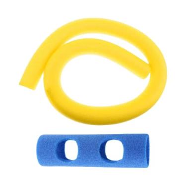 Imagem de SM SunniMix Boia de piscina flutuante com tubo redondo de espuma, brinquedo flexível para esportes aquáticos, leve e multiuso com junta de conexão, Amarelo