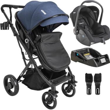 Imagem de Carrinho de Bebe Kiddo Vox II com Bebe Conforto e Base Marinho