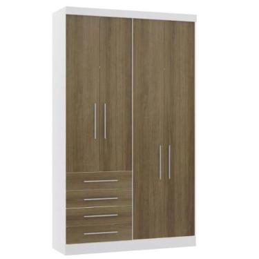 Imagem de Guarda-roupa Modulado 134,5cm 4 Portas 4 Gavetas Alpes Luciane, Branco