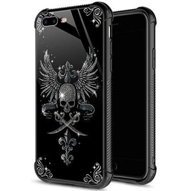 Imagem de Capa para iPhone SE 2020, capa de vidro temperado para iPhone 8, para meninas, lábios coloridos e sexy, capas para iPhone 7, à prova de choque, antiarranhões, para Apple iPhone 7/8/SE2 4,7 polegadas, quatro cores, iPhone 7/8/SE2, Diamond Skull