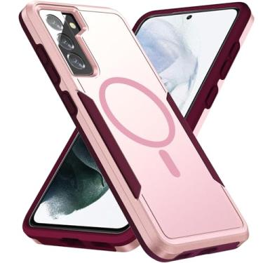 Imagem de Teayoha Capa para Samsung Galaxy S21 FE 5G, [compatível com Magsafe] [Teste de queda de grau militar] Capa protetora magnética resistente à prova de choque - 16.3 cm (rosa)