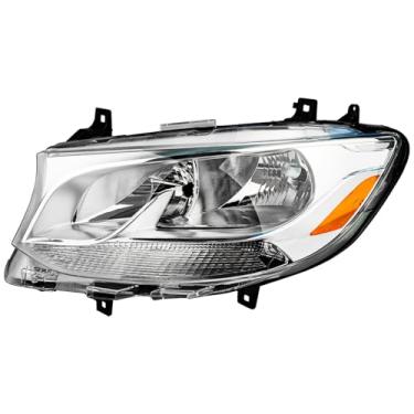 Imagem de OLLEN Conjunto de farol, compatível com Mercedes Benz Sprinter 1500/2500/3500 2019-2022, farol de halogênio com refletor âmbar, lado esquerdo do motorista