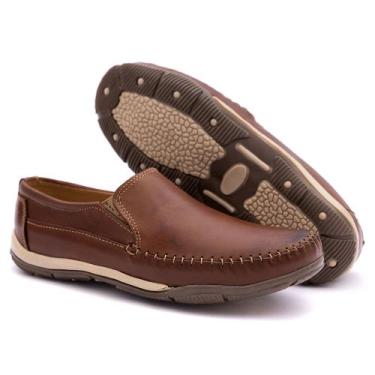 Imagem de Sapatilha Masculina Mocassim em Couro, Basica Leve e Confortavel Acaba