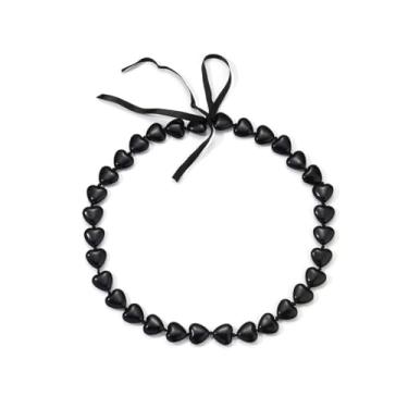 Imagem de Kicomvi Colar de flor Kukui Nut Leis para graduação, laço havaiano, coração e miçangas, joias de formatura, Resina, Sem pedras