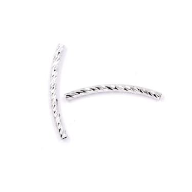 Imagem de malahill Contas curvas para fazer joias 50 peças 2 * 20 mm ouro branco