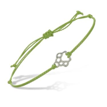 Imagem de PATIKIL Pulseira de cordão com estampa de pata de cachorro, pulseira de corda trançada feita à mão ajustável com pingente para amizade, joias artesanais, 11.8 inch, Corda de cordão, Sem pedra