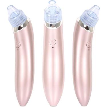 Imagem de Removedor de Cravos e Espinhas Recarregável – Limpeza Facial a Vácuo, 4 Ponteiras, 3 Níveis de Sucção, Esfoliação, Antiacne e Rejuvenescimento da Pele – Rosa