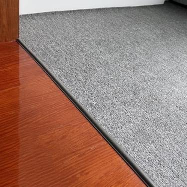 Imagem de Tira De Acabamento De Borda De Piso De Carpete, Tiras De Acabamento De Barra De Transição De Pvc Cinza Escuro Protetor De Mesa De 33 Mm De Largura Tiras De Mold, Dark Color, 650cm (21.3ft)