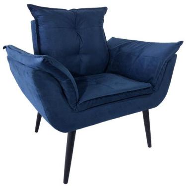 Imagem de Poltrona Opala Robust Sued Azul Marinho - Sua Casa Decor