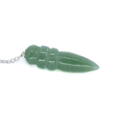 Imagem de Pendulo Pedra Jade Limpeza Completa da Aura Radiestesia 4 cm