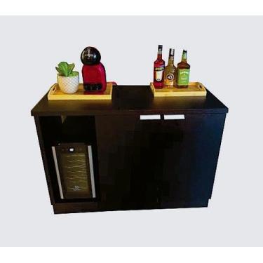 Imagem de Bar Bancada Balcão Para Embutir Adega E Vinhos Com Espelho - Marcenari