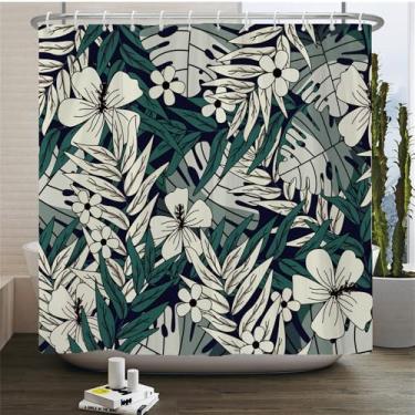 Imagem de Cortinas de chuveiro Flores Cortina de banheiro com ganchos Impressão à prova d'água 180x240cm Tecido de poliéster Tela de decoração de banheiro, DX4233, L90xA180cm