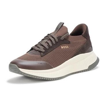 Imagem de BOSS Tênis de corrida masculino moderno com estrutura de malha, Cappuccino marrom, 38
