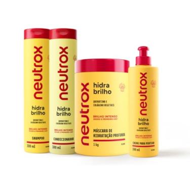 Imagem de Kit Capilar Clássico Hidra Brilho, Shampoo, Condicionador, Máscara, Creme para Pentear, com Queratina e Colágeno Vegetal