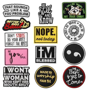 Imagem de 13 peças de adesivos engraçados de ferro em estilo ocidental, bordados, frases de slogan para caminhoneiro, chapéu, jaquetas, bolsas, mochilas, coletes, faça você mesmo, artesanato, caubói, cowgirl