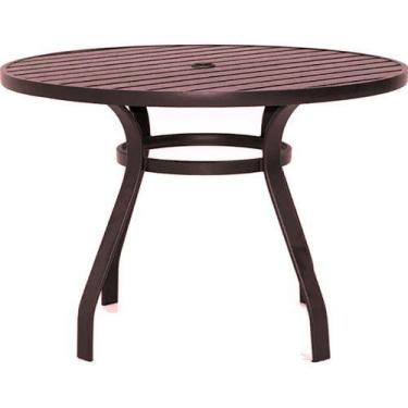 Imagem de Mesa 1,00m Tampo Ripado de Alumínio para Jardim Piscina Sala - NossaKa