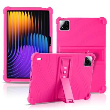 Imagem de Capa para Xiaomi Pad 7/Xiaomi Pad 7 Pro [Novo 2024] 11,2 polegadas, capa de proteção para tablet NOUKAJU com suporte ajustável, silicone macio, capa de proteção de silicone para Xiaomi Pad 7