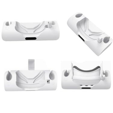 Imagem de ZLiT Base de suporte para estação de carregamento portátil para fone de ouvido Oculus Quest 3 VR (branca)
