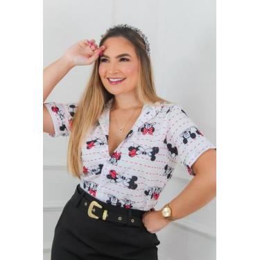 Imagem de Camisa Social Botão Divertida Unissex Minnie e Mickey Love - cs modas,