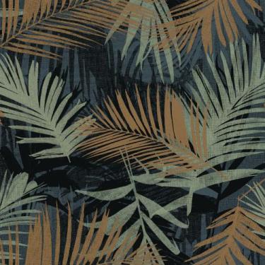 Imagem de Papel de parede edantex avalon 1 - folhagem azul (detlahe dourado) ava