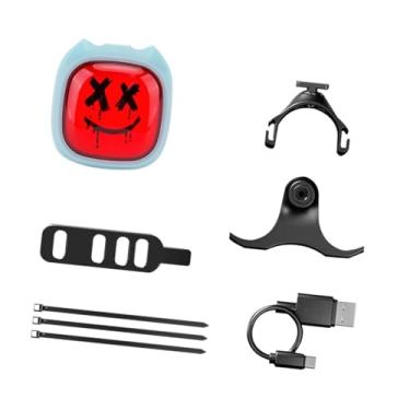 Imagem de simhoa Luz traseira para bicicleta, lanterna traseira para bicicleta Expression, luz de advertência para equipamentos leves para adultos, à prova d'água, Verde Claro Vermelho