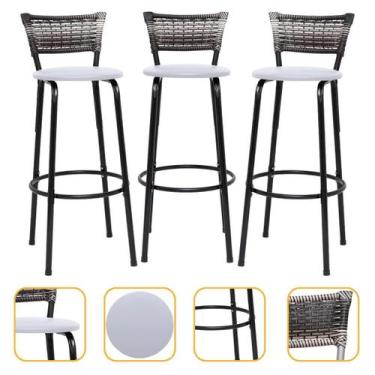 Imagem de Kit 3 Banquetas Bancos Para Cozinha Gourmet Bancada Balcão Bar Ilha Ár