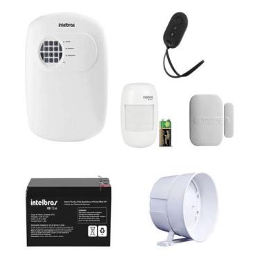Imagem de Kit Alarme Sem Fio Intelbras 1 Infravermelho, 1 Magnético, Sirene e Ba