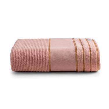 Imagem de Toalha De Lavabo Avulsa 100 Algodão Canelada Fio Dourado Macia 30x50cm