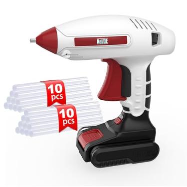Imagem de KeLDE Conjuntos De Pistolas De Cola Sem Fio, Pistola De Cola Quente Sem Fio De Íon De Lítio De 18 V Com Desligamento Automático, Recarregável Com 20 Bastões De Cola, Ideal Para Artesanato Diy E Repa