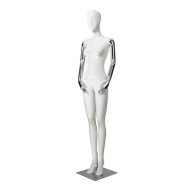 Imagem de Mannequin Manequins de varejo para corpo feminino em pé, torso de manequim de veludo de 72,83 pol. de altura, destacável e fácil de posicionar(White)