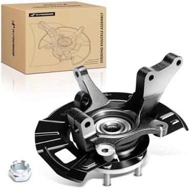 Imagem de A-Premium Junta de direção dianteira esquerda e conjunto de cubo de rolamento de roda compatível com Hyundai Santa Fe 2001 2002 2003 2004, com proteção contra poeira e rodas de 15 polegadas e rotor