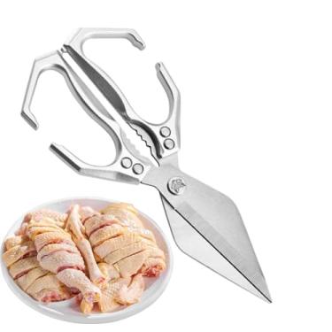 Imagem de Rrlihjgu Tesoura De Cozinha Para Alimentos - Tesoura Alimentar em Aço Inoxidável,Utensílio Culinário Para Cortar Frango Peru Peixe Legumes Caranguejo Processamento De Aves Para Apartamentos