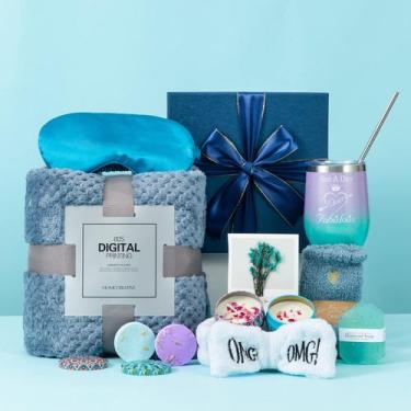 Imagem de Conjunto relaxante de cesta de presentes JOYOFUN com cobertor para mul