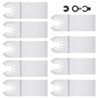 Imagem de Conjunto de 9 peças de lâminas de serra oscilante de diamante, multifuncional, kit de lâminas multiferramentas, ferramenta oscilante de diamante, corte preciso, lâmina de serra de remoção de argamassa