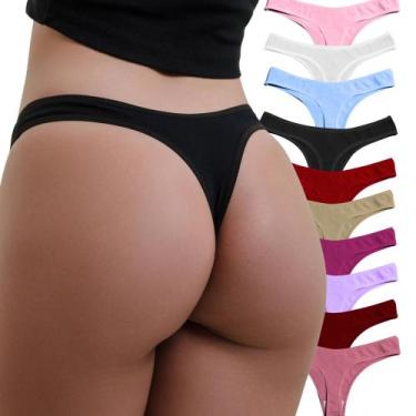 Imagem de Kit 10 Calcinhas Fio Dental Algodão Conforto Cotton Feminina - Miake B