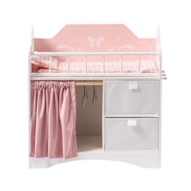 Imagem de Berço para bonecas ROBOTIME Cama de boneca de madeira com armazenament