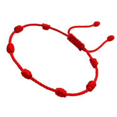 Imagem de Pulseira Kabbalah 7 Nós Corda Vermelha Ajustável de 15 a 25cm O Francisco Original