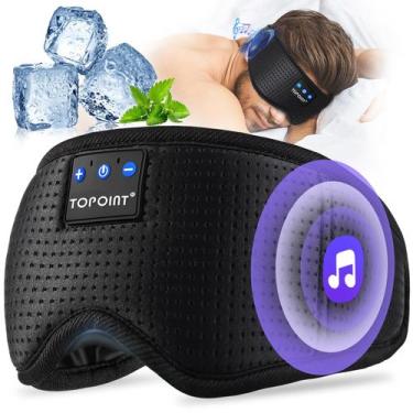 Imagem de Máscara de dormir com fones de ouvido Bluetooth TOPOINT Black