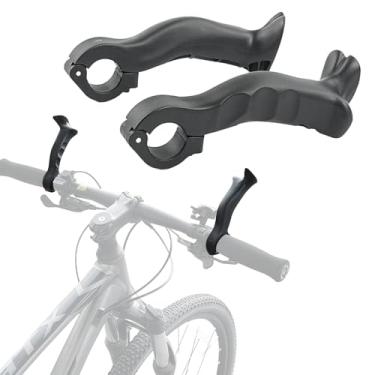 Imagem de NELboNs Pegas de guidão de mountain bike, design ergonômico para guidão de 22 mm, leve, antiderrapante, confortável, descanso de polegar