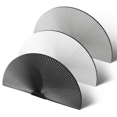 Imagem de Sulugood Persianas de janela tipo blackout, meio círculo, sem fio, sem broca, meia lua, favo de mel para janelas internas, isolamento térmico, redução de ruído, preto, 91 cm L x 182 cm A