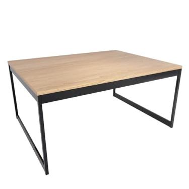 Imagem de Mesa de Jantar Moderna, Tampo em MDP Mel ou Preto, Estrutura Metálica, 120x75x90 cm (Mel)