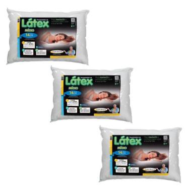Imagem de Kit de 3 Travesseiros Látex com 14cm de Altura - MarcByan