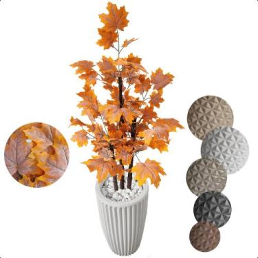 Imagem de Canadá Outono Planta Artificial com Vaso Decorativo - Flor de Mentirin