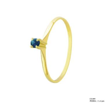 Imagem de Solitário Nuance Ponto de Luz Azul 2,5mm em Ouro 18k - JoiaUnica
