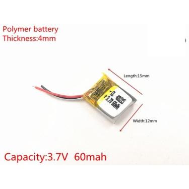 Imagem de Bateria 401215 com 60mah 4mmx12mmx15mm 2 fios 3,7v - Lite