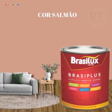 Imagem de Tinta de Parede  Semi Brilho Laranja 800ml Brasiplus Acrilica Lavável.