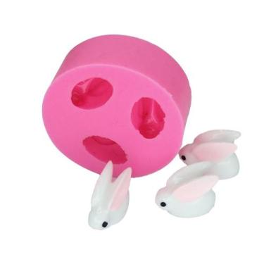 Imagem de Molde de silicone coelhos para decorar f445 - CM