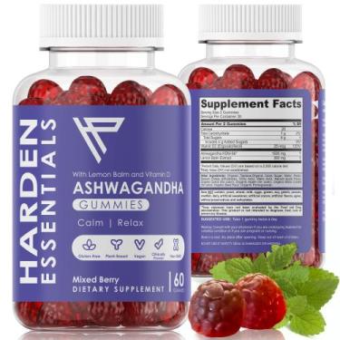 Imagem de Gomas Ashwagandha Harden Essentials KSM-66 com erva-cidreira