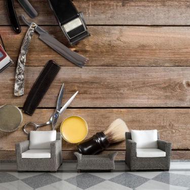 Imagem de Papel de Parede Barbearia Barbeiro Cabelereiro Sala Painel - 388pcp - 